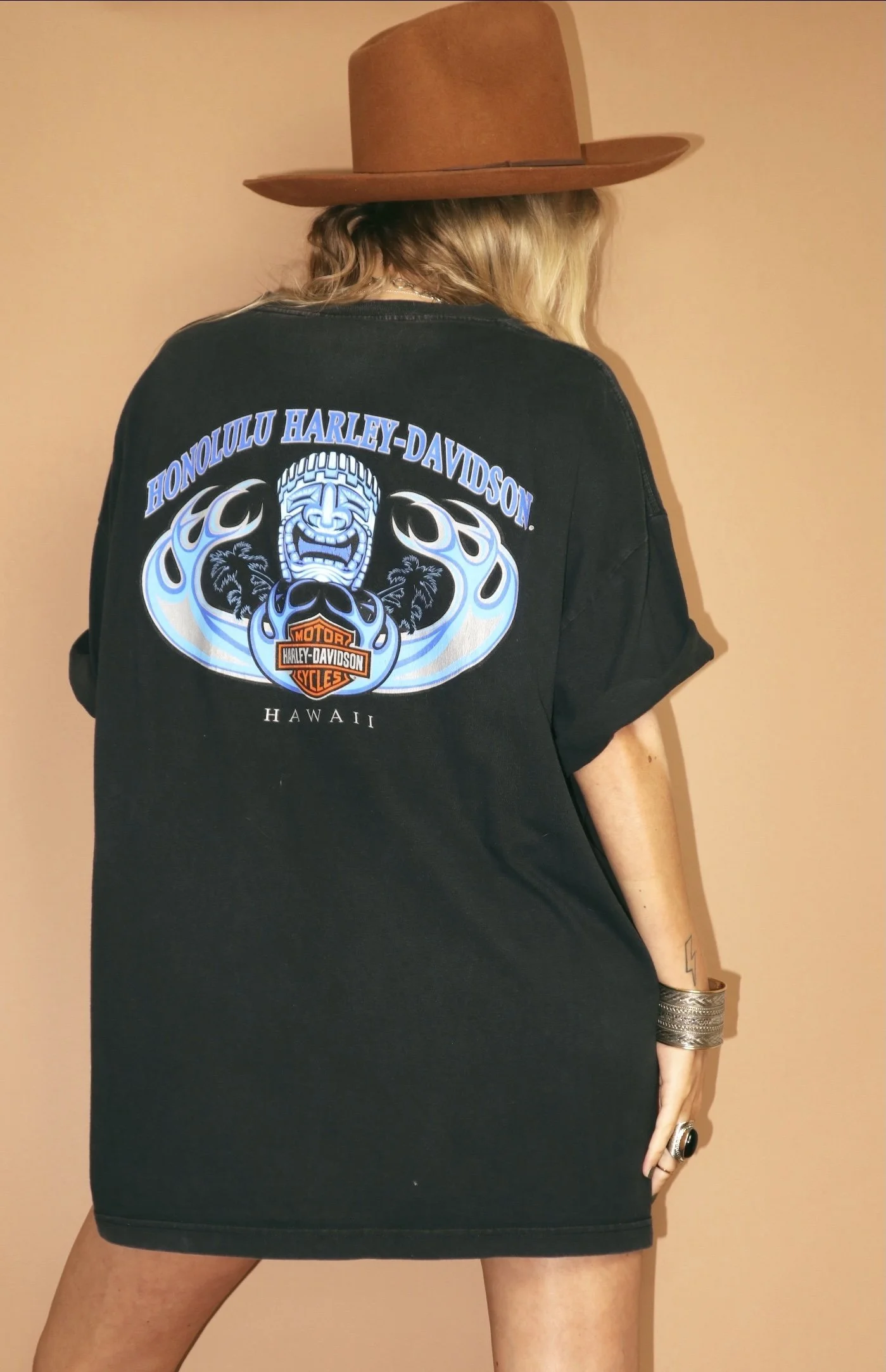 VINTAGE 00'S Harley Davidson HAWAII BLACK COTTON UNISEX T-SHIRT